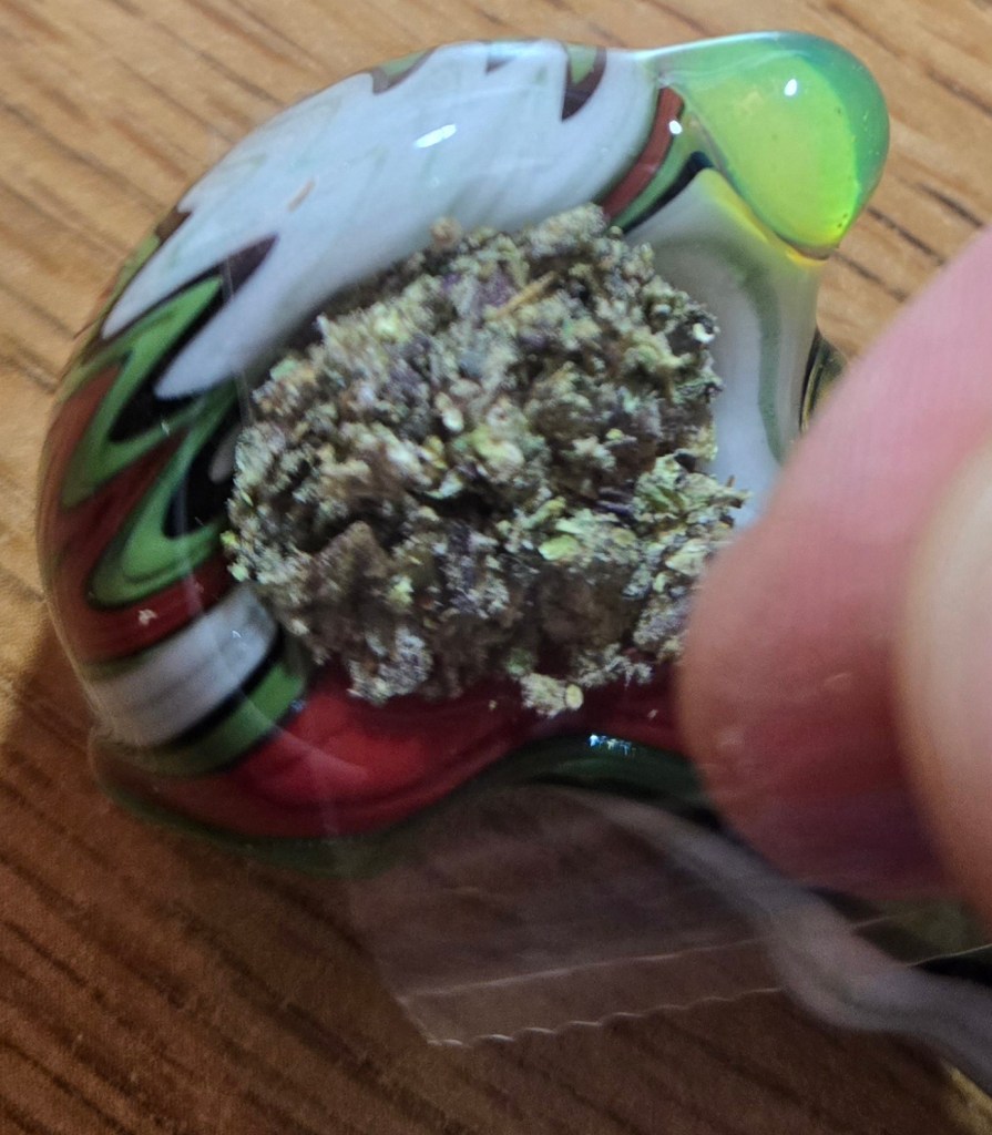 Tear off a piece of tape that's just a bit bigger than your bowl head. For bigger bowl heads you may need to stick two pieces of tape next to each other to achieve full coverage. Most of the time this isn't necessary.