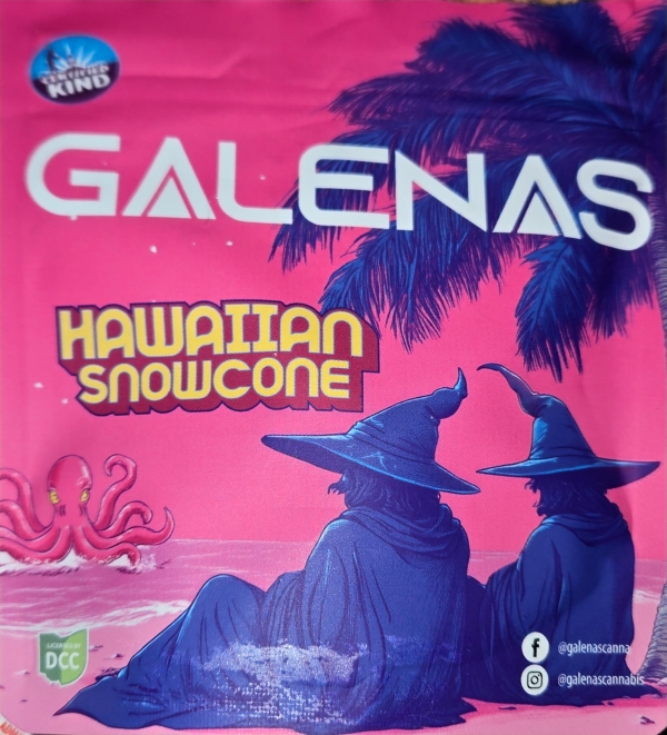 Galenas Hawaiian Snowcone hybrid flower, 24.7% THC